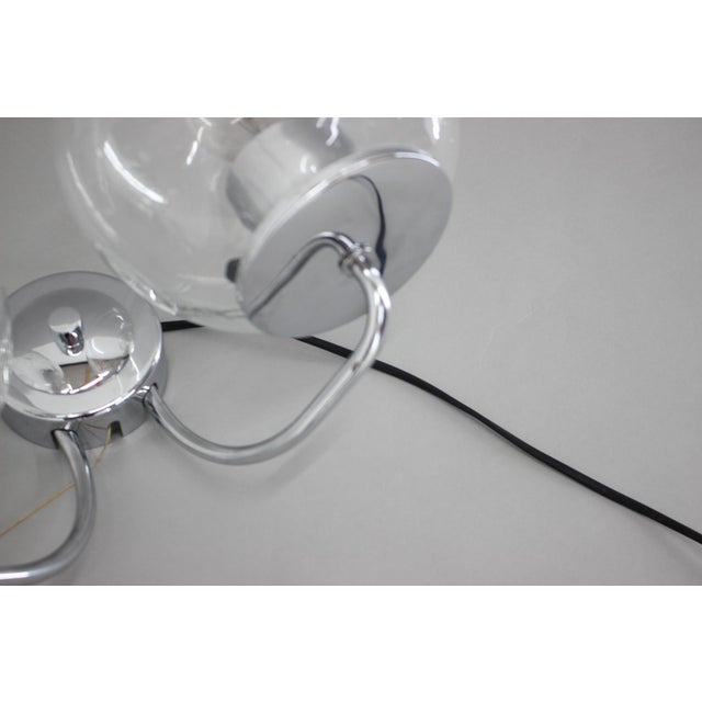 Chrome and Glass Wall Lamp, Czechoslovakia, 1970s For Sale - Image 9 of 16