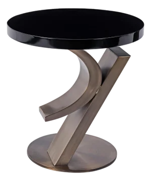 Modern Greg Sheres Style Bronze and Lacquer End Table