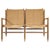 Mid-Century Two-Seater Sofa in Teak and Straw For Sale - Image 6 of 6