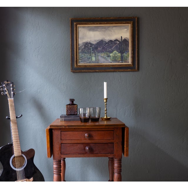 Paint Moody Cactus Watercolor Landscape Painting of Tucson Arizona For Sale - Image 7 of 11