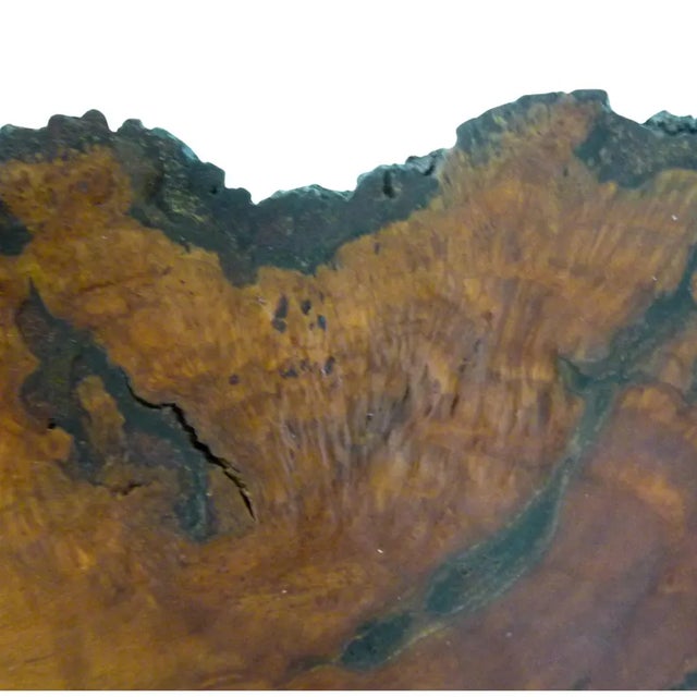 1970s Cherry Burl Bowl by Hoyt G. Brown Signed . Appalachian Folk Art . Live Edge Wood Bowl For Sale - Image 14 of 18