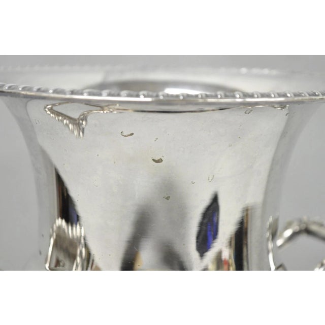 Mid 20th Century English Regency Silver Plated Trophy Cup Urn Champagne Chiller Ice Bucket For Sale - Image 9 of 14