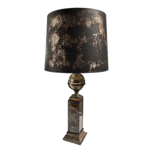 Mid 20th Century Bronze and Marbled Glass Table Lamp