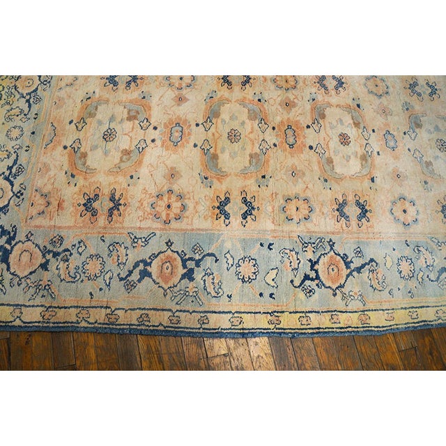 1920s Ivory Herati Tribal Antique Indian Agra Cotton Rug 4' X 6' Handknotted Carpet For Sale - Image 4 of 6