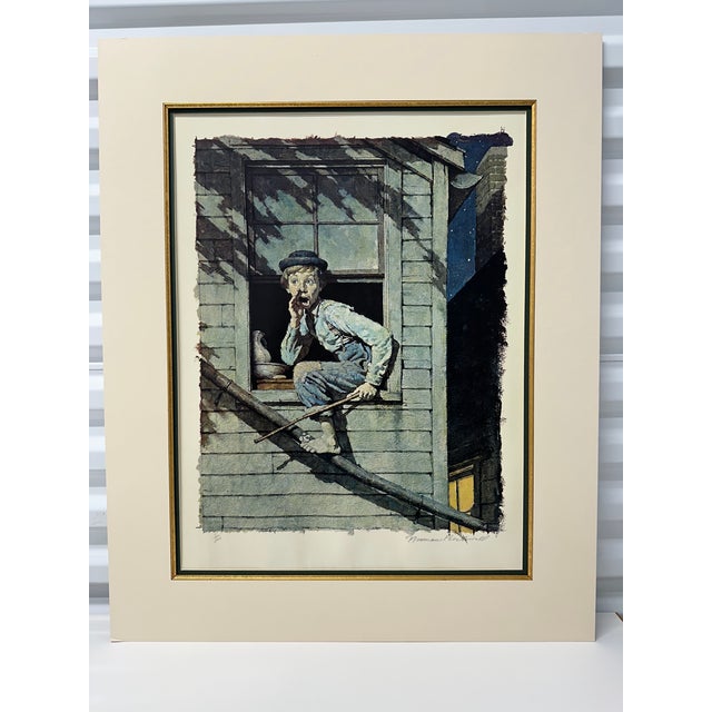 American 1970s Norman Rockwell “Sneaking Out” Tom Sawyer Suite Limited-Edition Collotype, 7/200 For Sale - Image 3 of 10