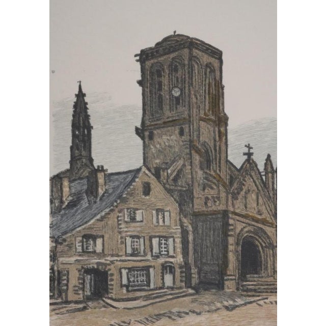 Mathurin Meheut, Church of Saint Ronan in Locronan, 1937, Engraving For Sale - Image 5 of 9