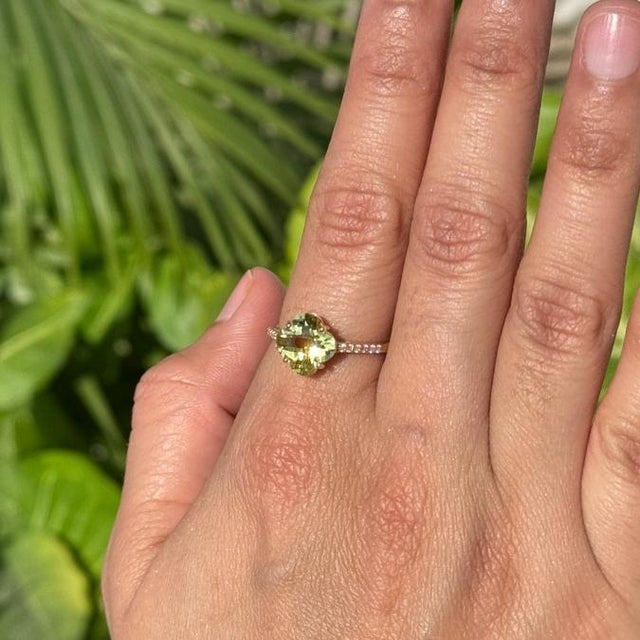 Not Yet Made - Made To Order Modern Glam 2.04ct Lemon Topaz Diamond Clover Cocktail Ring in 14k Gold Size 4 For Sale - Image 5 of 14