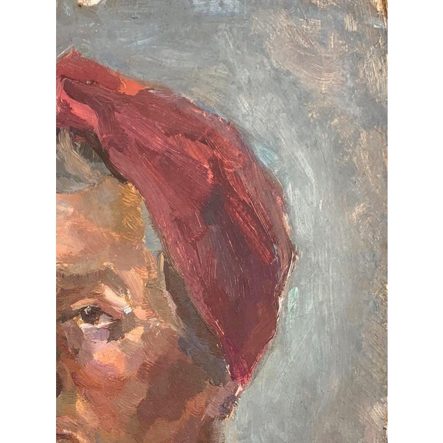 Realism Socialist Realism Oil Painting, Ukrainian Artist Sokolovsky, 1956 32-24 For Sale - Image 3 of 6
