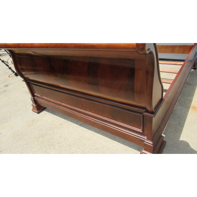 Lane Cherry Sleigh Queen Bed Bedframe Designer For Sale - Image 6 of 9