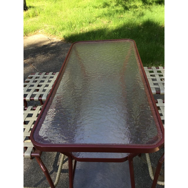 1970s MidCentury Modern Tropitone Tubular Bar With 4 Stools 5 Piece