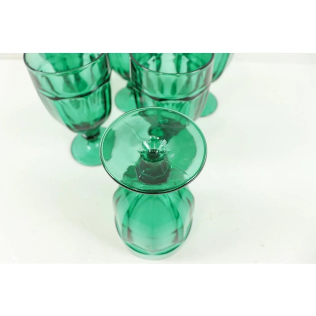 1960s 1960s Vintage Emerald Green Libbey Goblets - Set of 6 For Sale - Image 5 of 5