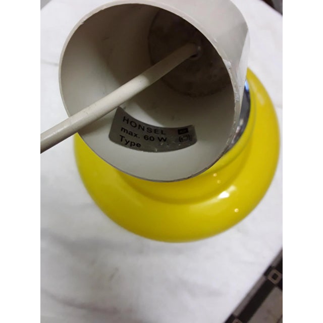 1970s Vintage Yellow Flashed Glass Ceiling Lamp with Chrome Plated Metal Mount from Honsel, 1970s For Sale - Image 5 of 6