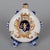A 19th century French Gien faience decorative miniature moon flask, hand-painted in blue and orange on white ground....