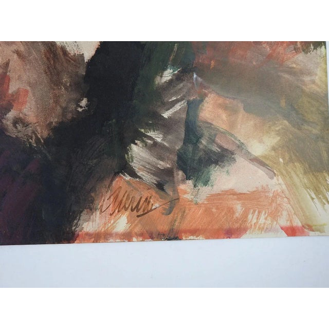 Vintage mid 20th century gouache on artist board abstract landscape painting by John William Guerin (1920 - 2006) Texas,...