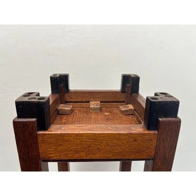 Art Deco Pedestal in Oak, 1920s For Sale - Image 10 of 17