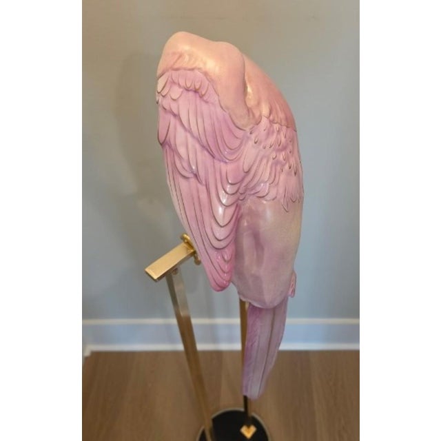 1970s Monumental 57” Oggetti Italy Porcelain Parrot Sculpture – 21lb Hand-Painted Statement Piece – Hollywood Regency For Sale - Image 11 of 16
