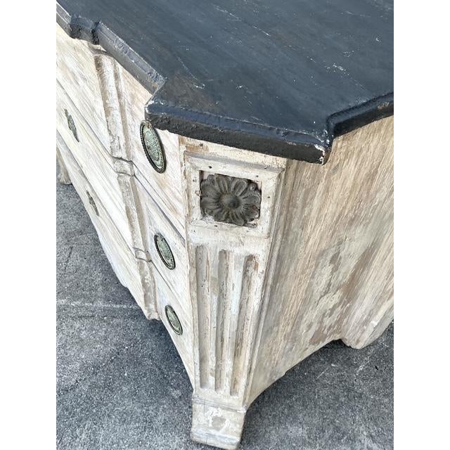 Vintage Patinated Gustavian Serpentine Chest of Drawers For Sale - Image 4 of 14