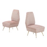 Gigi Radice Petite Brass Slipper Chairs 1950's Modern Italian Design - A Pair For Sale