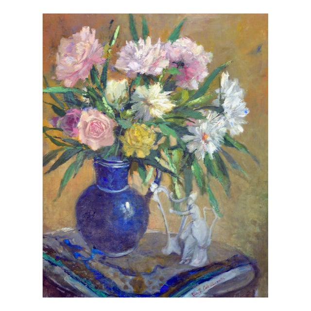 Wonderful still life of roses by Virginie (Virgi) Cokelberghs (Belgian, 1893-1967). Presented in a giltwood frame. Signed...