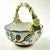 Fitz & Floyd Majolica Style Ceramic Top Handle Bowl Basket For Sale - Image 11 of 11