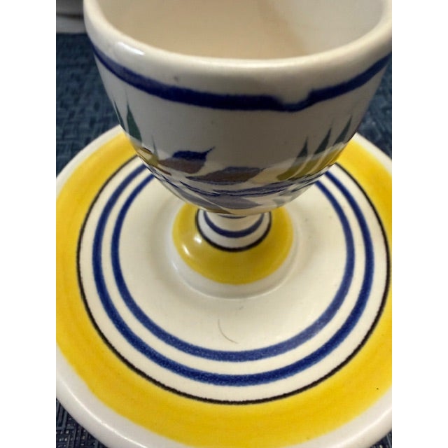 Ceramic 1980s Henriot Quimper Faience Egg Cup For Sale - Image 7 of 8
