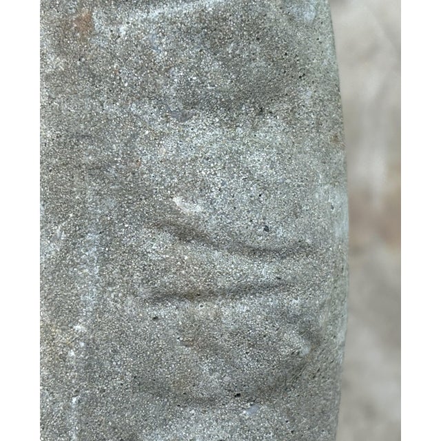 Stone Mid 20th Century Pair of Neoclassical Cast Stone Garden Urns With Mask and Garland Motifs For Sale - Image 7 of 13