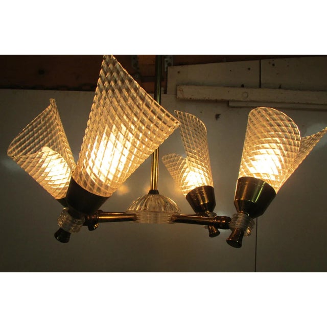 Chandelier & Sconces, 1960s, Set of 3 For Sale - Image 4 of 15