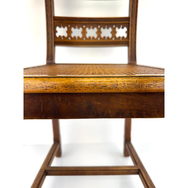 Antique Eastlake Style Walnut Caned Seat Chair With Turned Spindles For Sale In Little Rock - Image 6 of 11