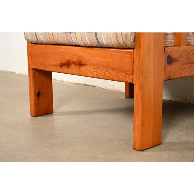 Mid-Century Modern Knotty Pine Lounge Chair With Southwest Upholstery, Circa 1960s For Sale - Image 11 of 14
