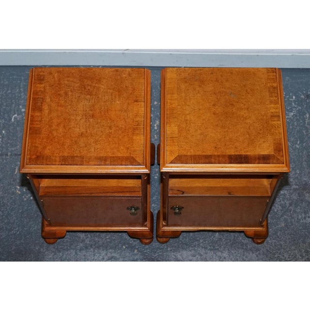 Art Deco Walnut Nightstands Bedside Tables, 1920s, Set of 2 For Sale - Image 13 of 18