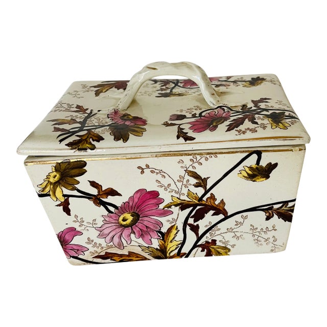 Antique Botanical Villeroy & Boch Ceramic Dish /Box For Sale