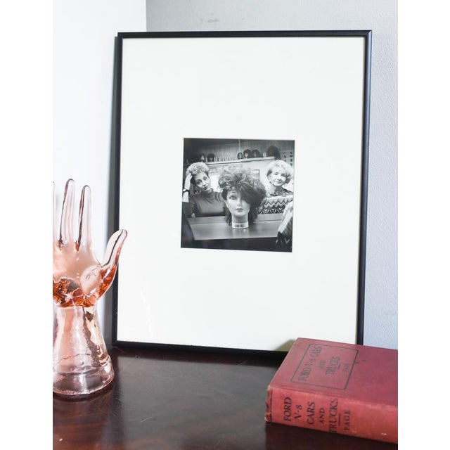 1990s Framed Washington DC Wig Shop Black and White Silver Gelatin Photograph For Sale - Image 4 of 6
