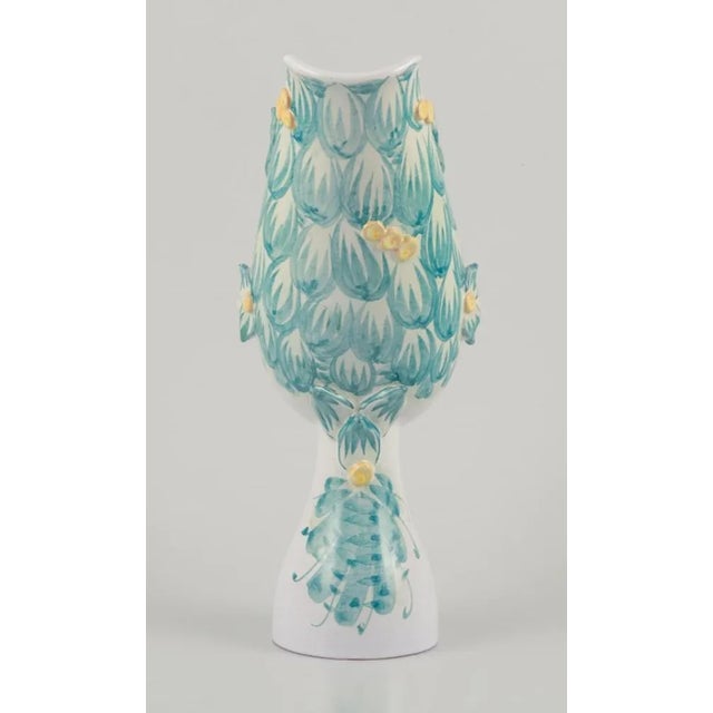 Green Ceramic Vase in the Form of Womans Head by Bjørn Wiinblad, 1983 For Sale - Image 8 of 10