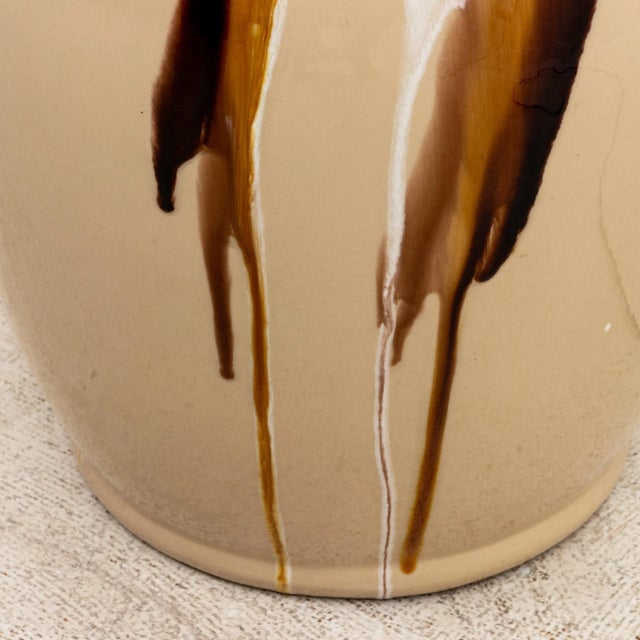Ceramic Large Drip Glazed Table Lamps - A Pair For Sale - Image 7 of 9