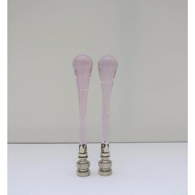 Mid-Century Modern Murano Glass Droplet Finials, a Pair by C. Damien Fox For Sale - Image 3 of 3