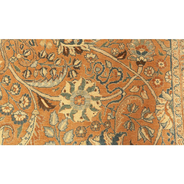 Early 20th Century Early 20th Century Persian Tabriz Handmade Wool Rug in Rust and Midnight Blue For Sale - Image 5 of 9