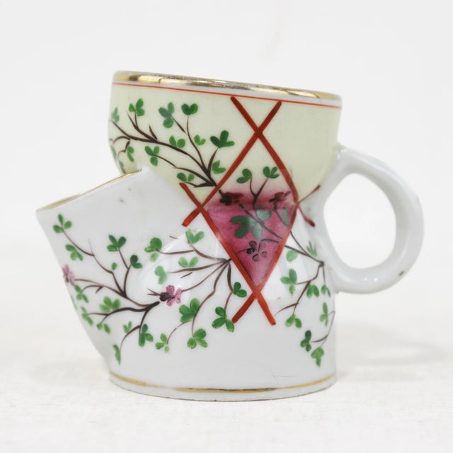 Lavender Vintage Victorian Porcelain Shaving Mug & Tumbler With Hand-Painted Floral Designs – Perfect for Spring & Easter Décor For Sale - Image 8 of 12
