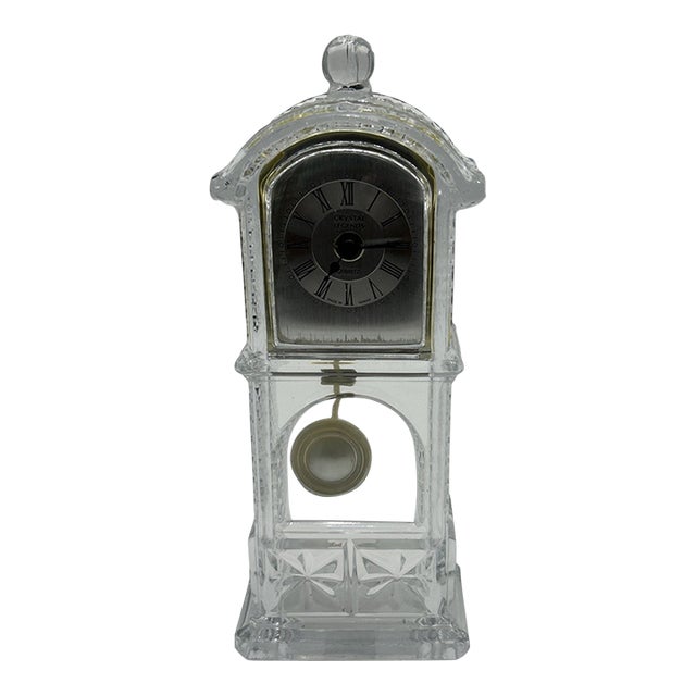 Vintage Crystal Clock by Godinger For Sale