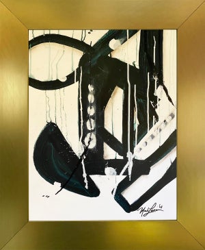2025 "022-25" Abstract Expressionist Monochrome Black & White Painting by Mark Lewis