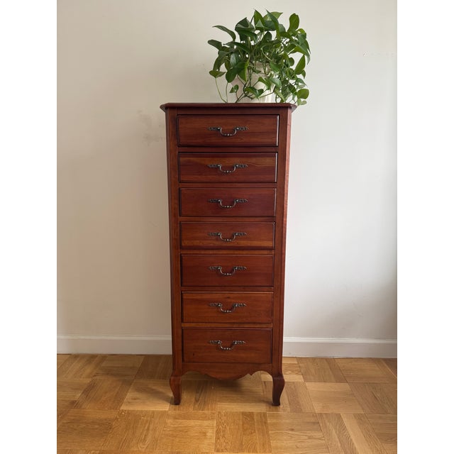 Tall, slim, and beautifully made, this Ethan Allen Maison semainier (lingerie chest) brings classic French-Provincial...