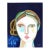 Girl With Blue Flower, Contemporary Abstract Portrait Oil Painting, Signed For Sale
