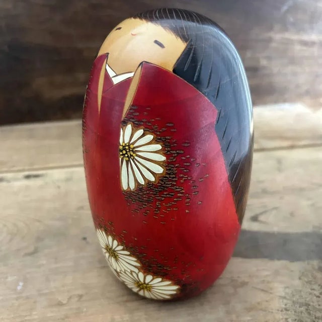 Vintage Daisy Kimono Kokeshi Doll by Usaburo, Japan, 1970s For Sale - Image 6 of 11
