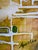 Paint in bold pastel colors on stretched canvas, signed on recto. Painted on all sides - no frame needed. A bright, small,...