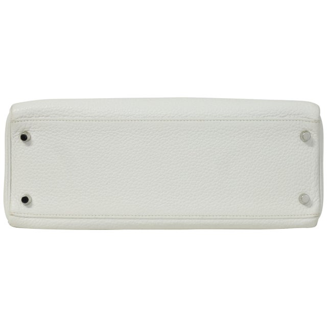 Animal Skin Hermès Kelly 32 Blanc Togo Palladium Hardware 2018 For Sale - Image 7 of 8
