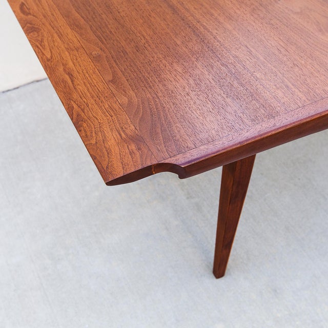 Wood Rare 1960s Glenn of California Walnut Extension Dining Table by Richard Thompson, Attributed For Sale - Image 7 of 18