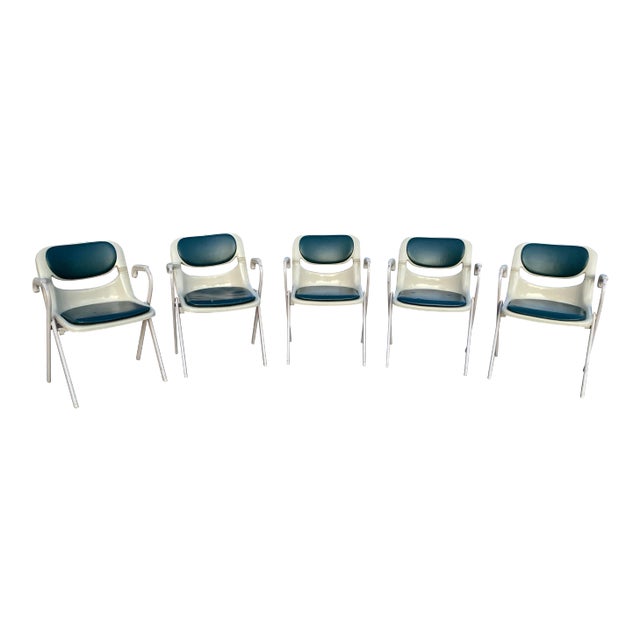 1980s Postmodern Armchairs Giancarlo Piretti & Emilio Ambasz for Dorsal Openark - Set of 5 For Sale