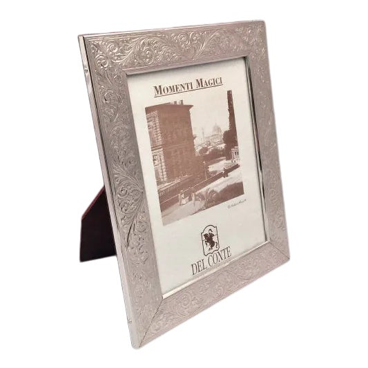 Del Conte Sterling Silver Picture Acanthus Pattern Frame For Sale