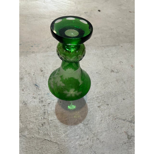 Pair of 1960s Green Glass Vases For Sale In Los Angeles - Image 6 of 8