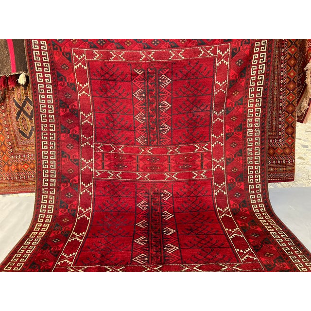 Antique Ersari Turkmen Hatchli Parda Yurt Door Hanging Rug - 6'8" X 4'11" For Sale - Image 10 of 12