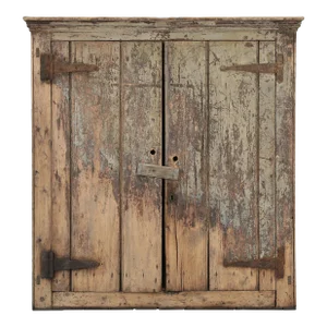 Antique Original Paint Rustic 2-Door Cupboard From Ireland Fabulous Patina